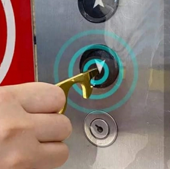 Touch free no contact keychain 4 colors Hands Free Germaphobe - Picture 2 of 6